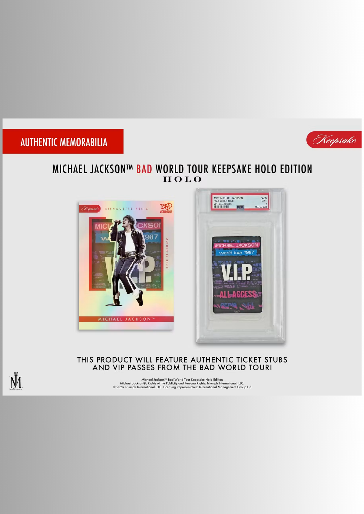 2026 Michael Jackson Bad World Tour Keepsake Holo Edition | Breaker Box