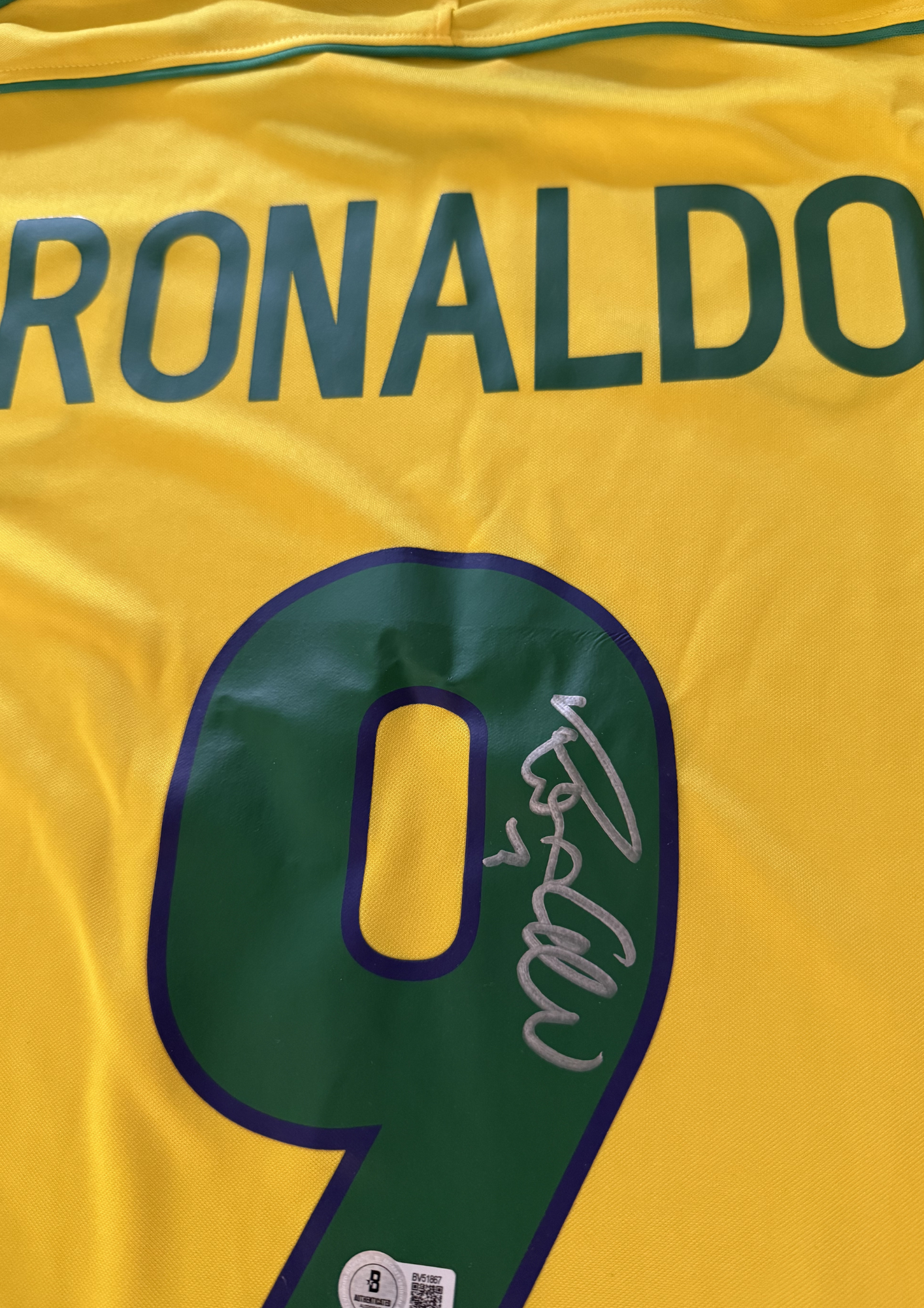 Trikot Ronaldo Nazario #9 Brazil 1998 Home Signed Jersey (Beckett COA)