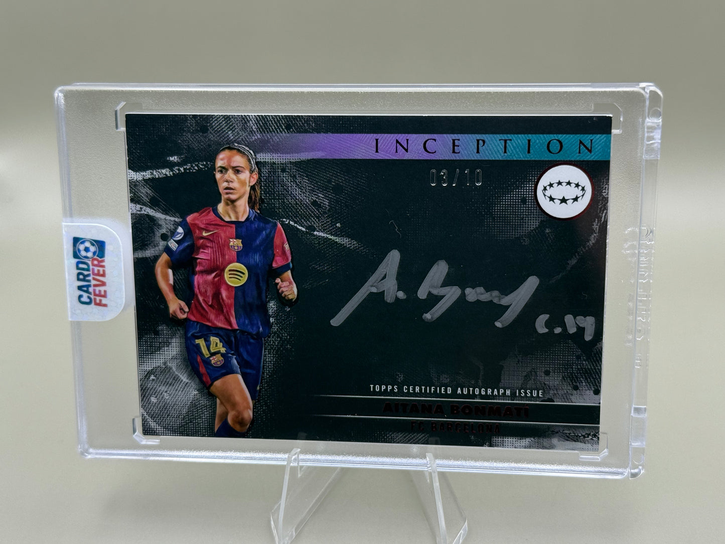 Aitana Bonmati | Barcelona | Topps Inception 2024/25 | Silver Signings Autogramm on Card | limitiert 03/10