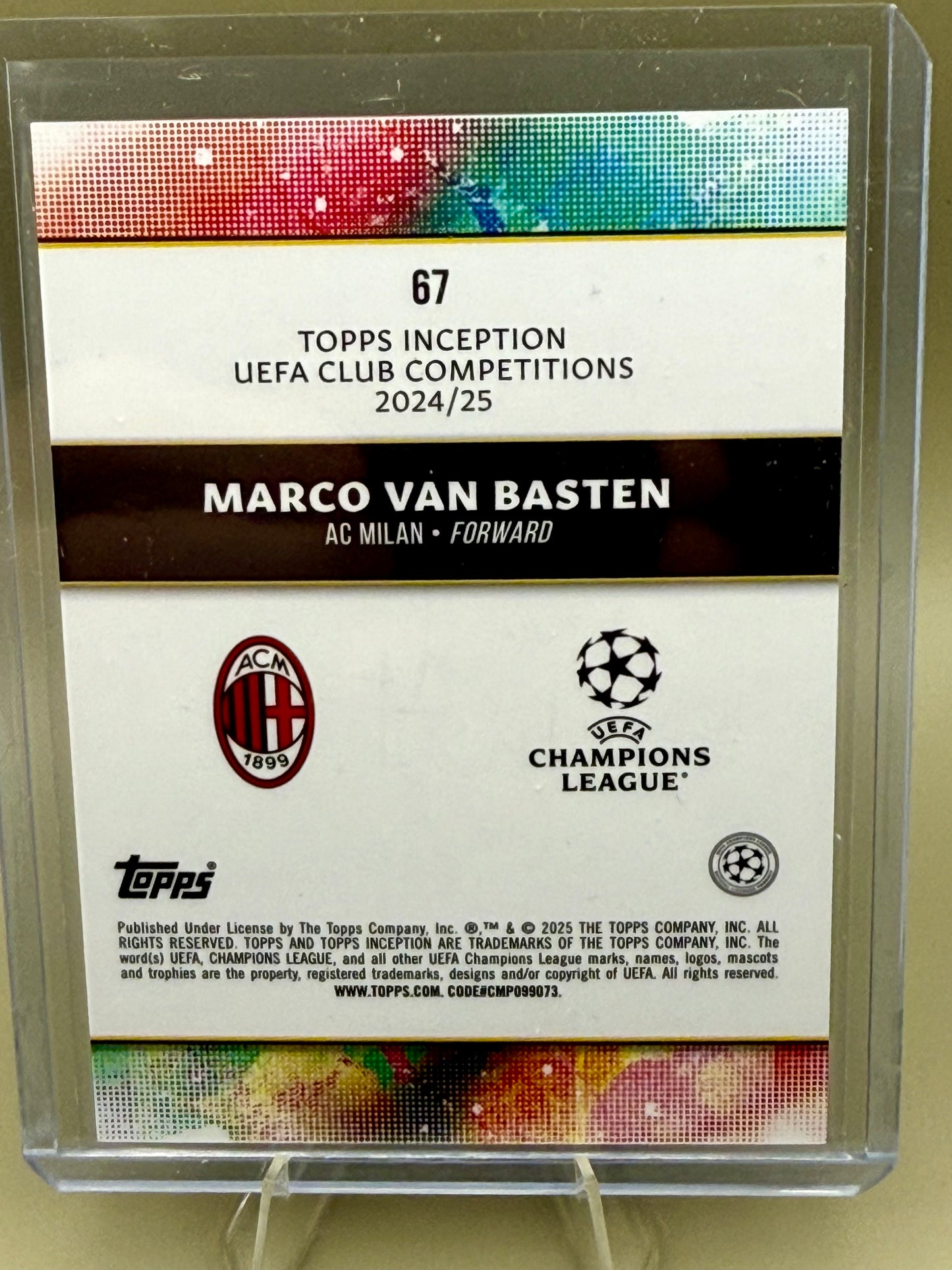 Topps Inception UCC 2024/25 | Marco van Basten /199 | AC Milan Legende