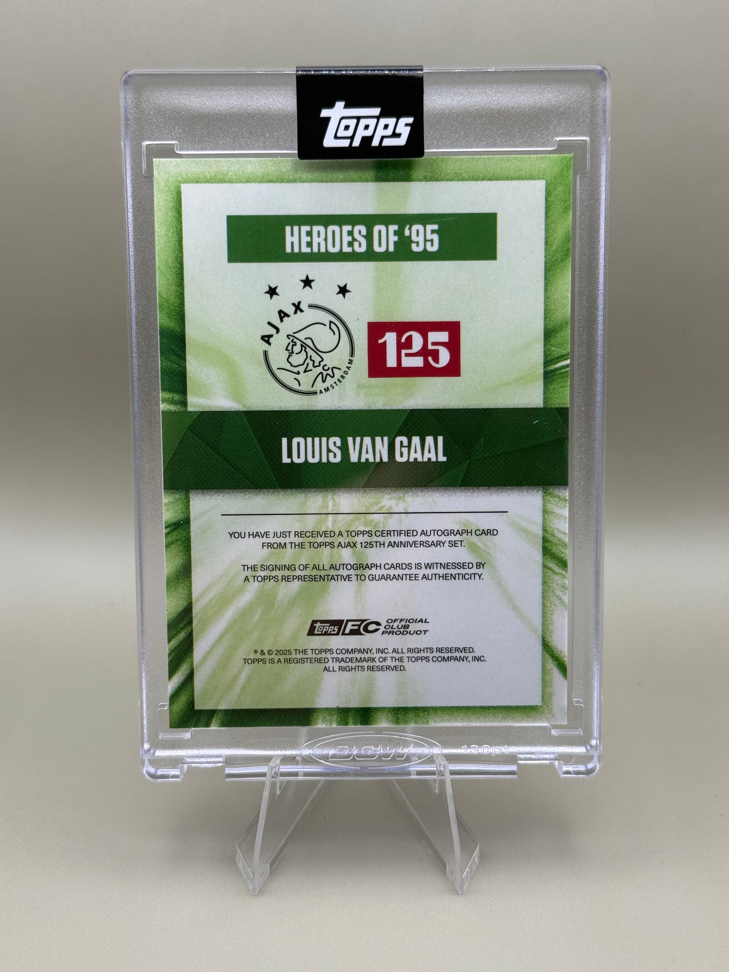 Topps Louis van Gaal Autogramm - Heroes of '95 (41/99)