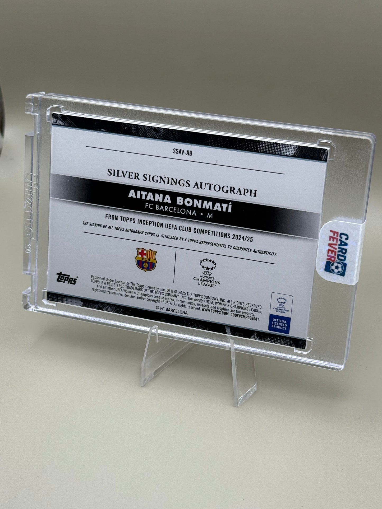 Aitana Bonmati | Barcelona | Topps Inception 2024/25 | Silver Signings Autogramm on Card | limitiert 03/10
