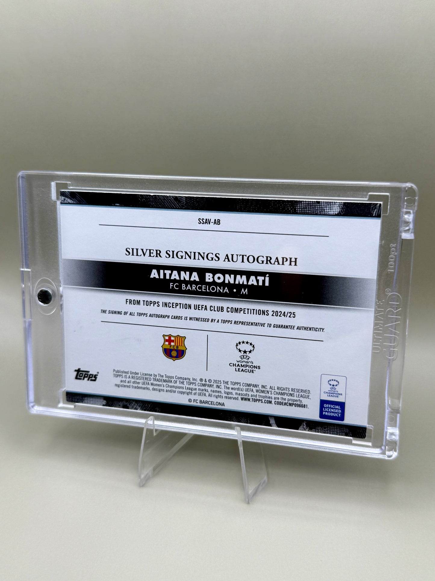 Aitana Bonmati | Barcelona | Topps Inception 2024/25 | Silver Signings Autogramm on Card | limitiert 12/25