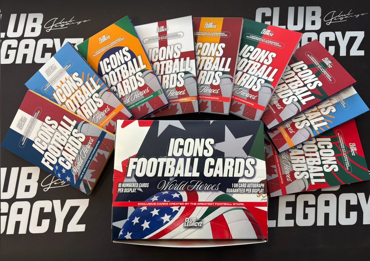 1 Minibox - Club Legacyz Icons 4th Edition World Heroes Football Cards