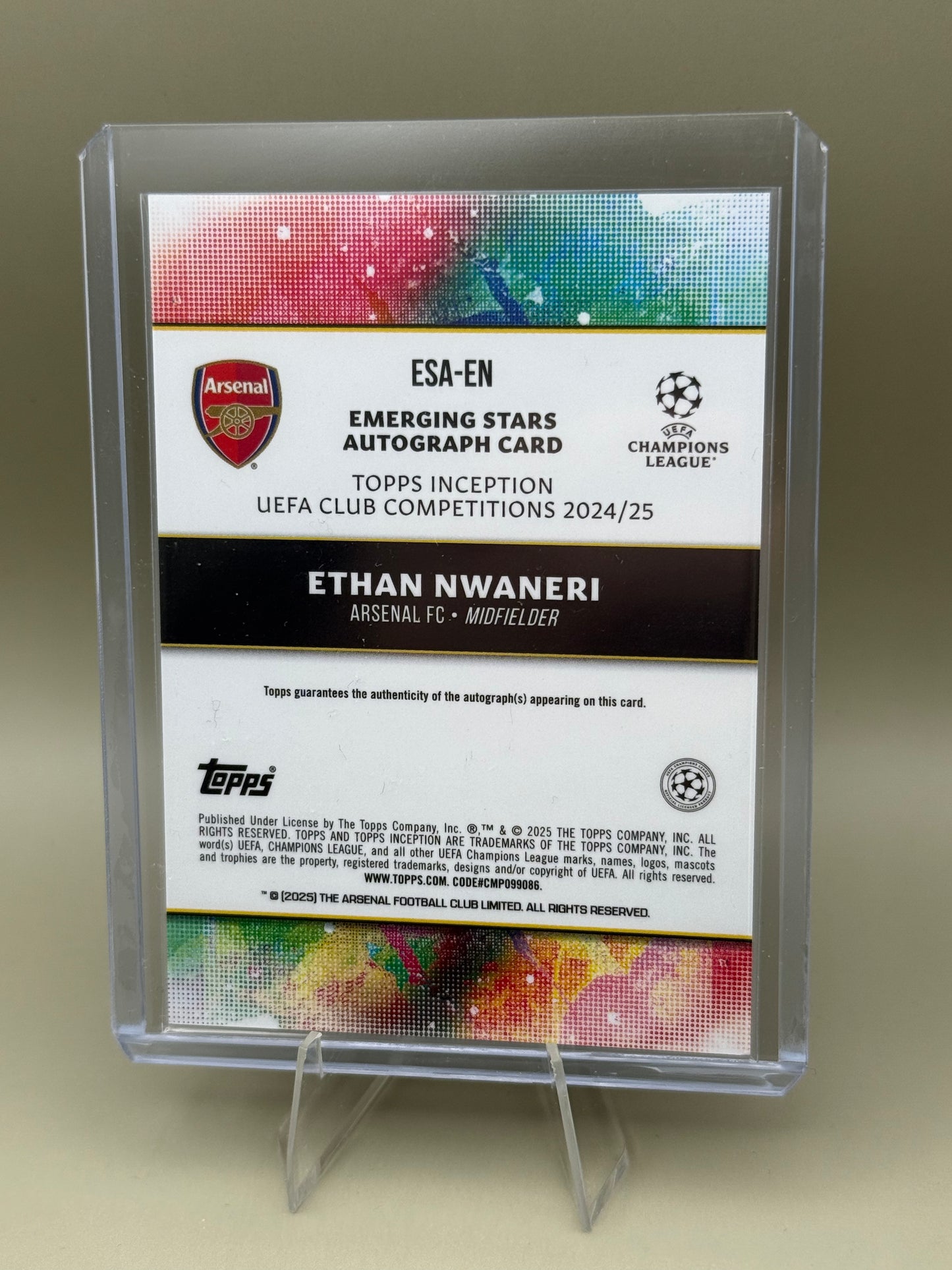 Ethan Nwaneri | RC | Arsenal FC | Auto | Topps Inception UCC 2024/25