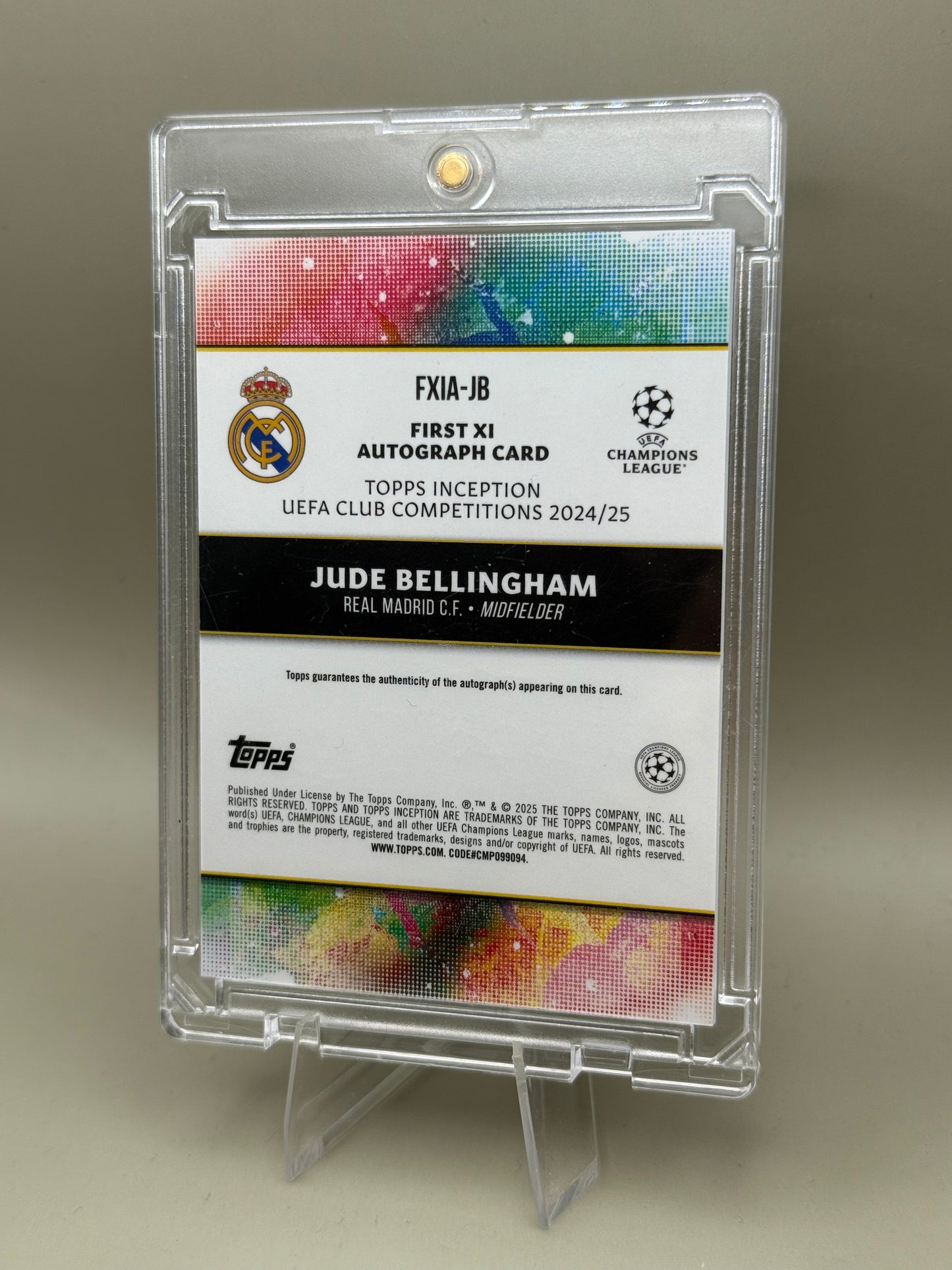 Topps Inception UEFA Club Competitions 24/25  | Jude Bellingham Auto /25
