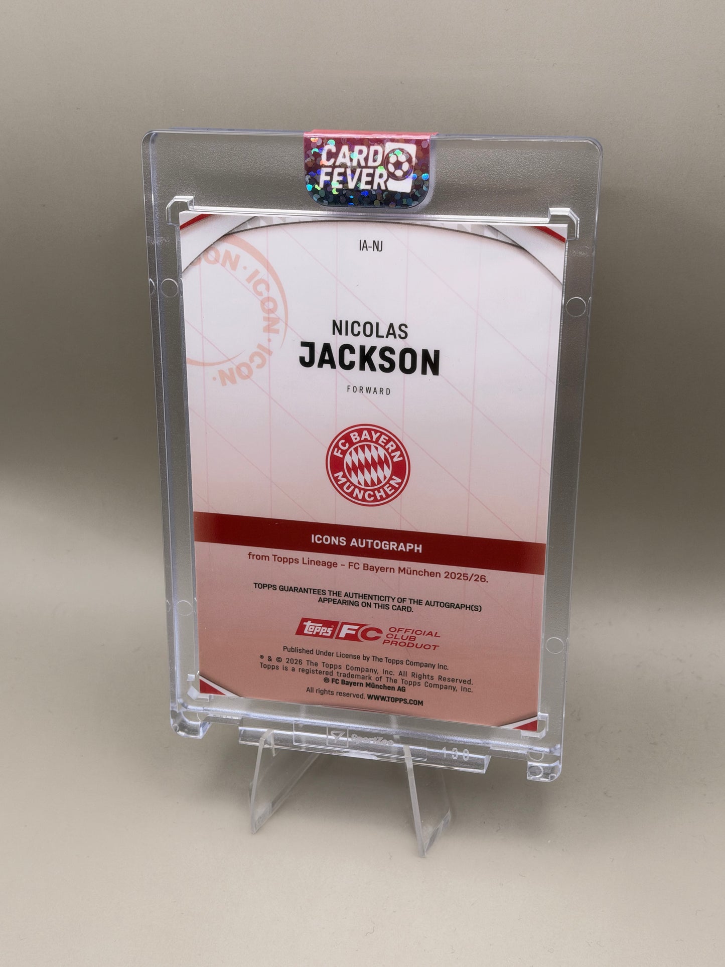 Topps Lineage FC Bayern Nicolas Jackson On Card Auto 1/5