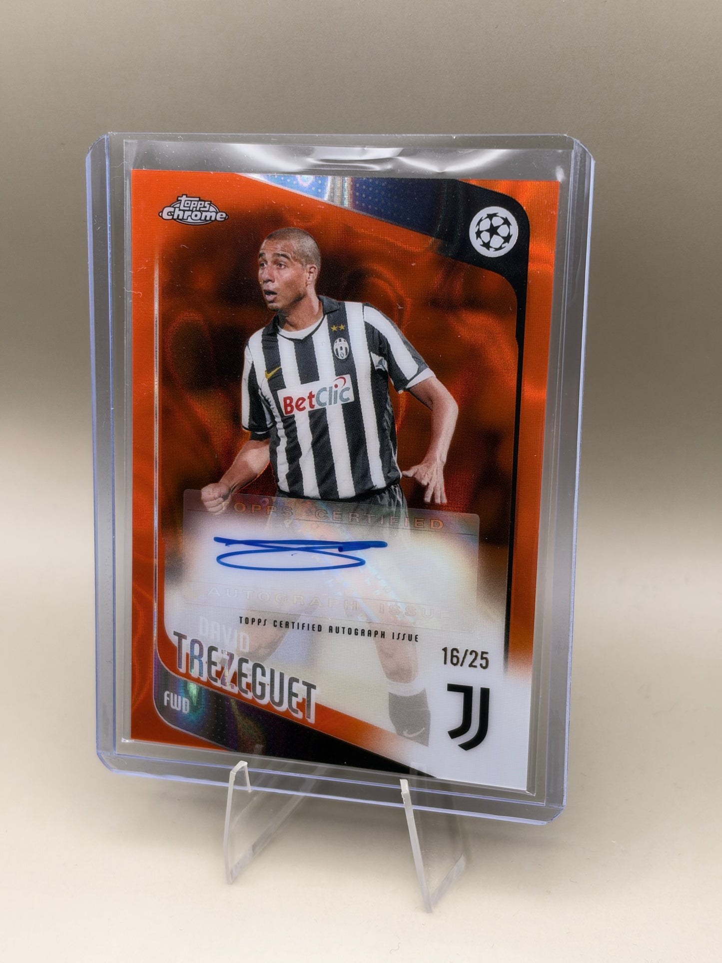 DAVID TREZEGUET AUTO 16/25 TOPPS UCC CROME 2025/2026 CLA-DT