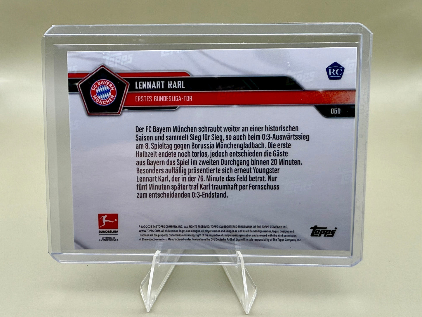 Topps now Lennart Karl RC | FC Bayern München - Erstes Bundesliga Tor