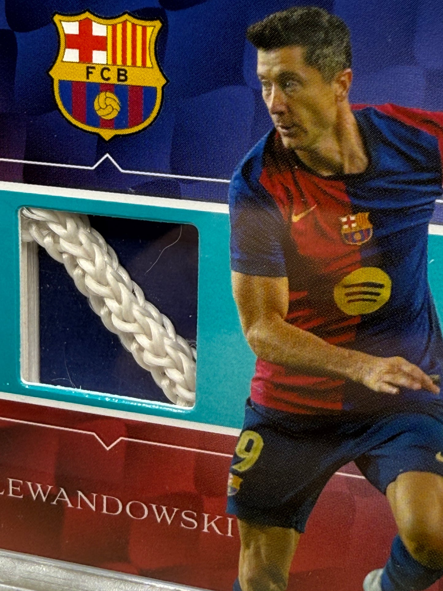 Topps 125th Barcelona anniversary | Robert Lewandowski | Camp Nou Goal Net Relic | limitiert 38/50