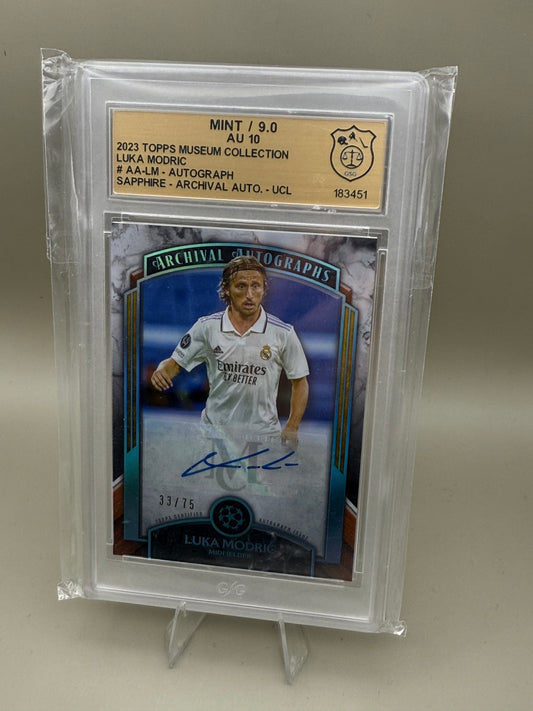 Luka Modric | 2023 Topps Museum Collection | Sapphire Archival | Auto | limitiert /75 | GSG Mint 9.0 AU 10