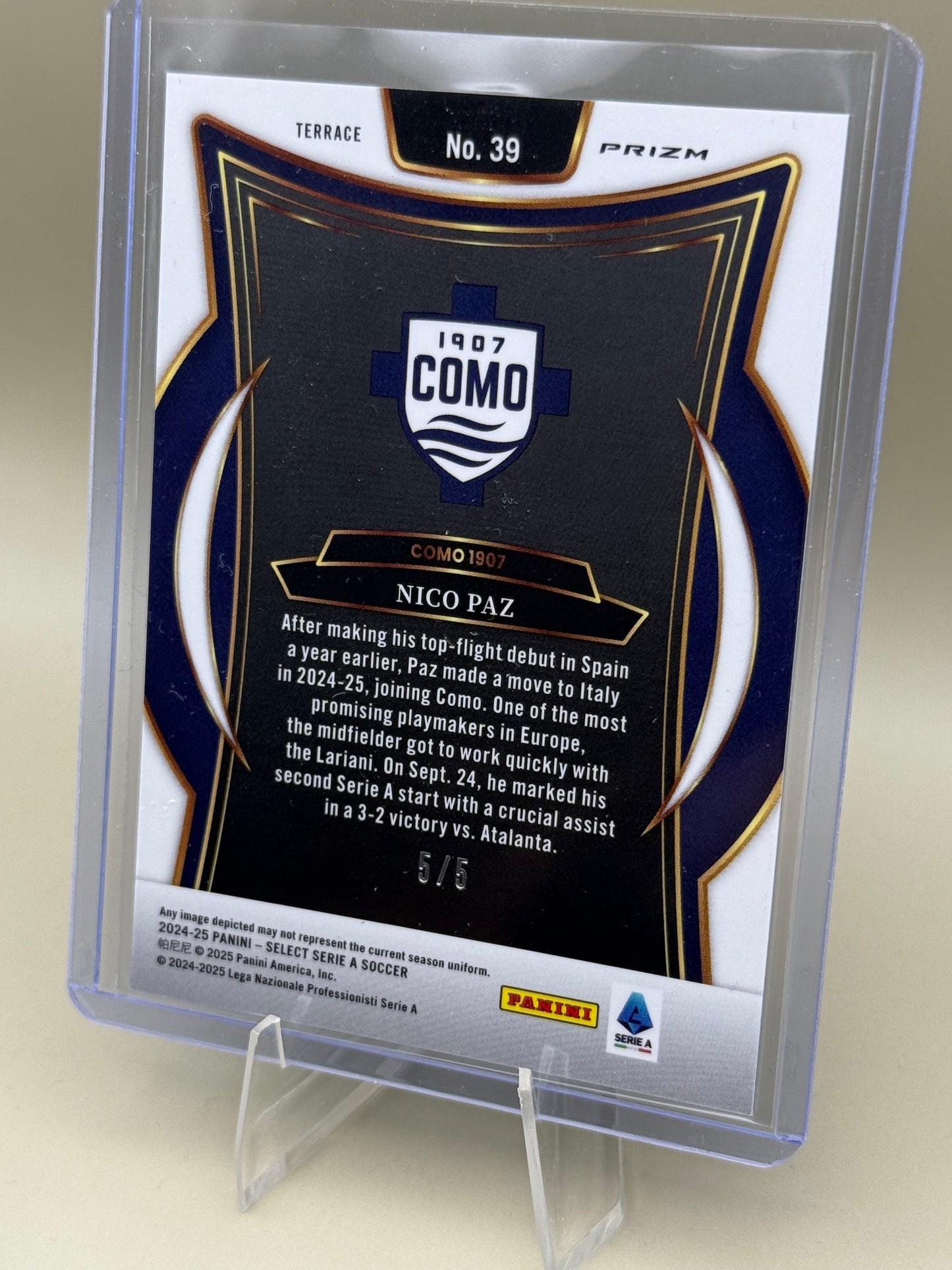 Nico Paz | Panini Select | limitiert 5/5 | Como | Argentinien