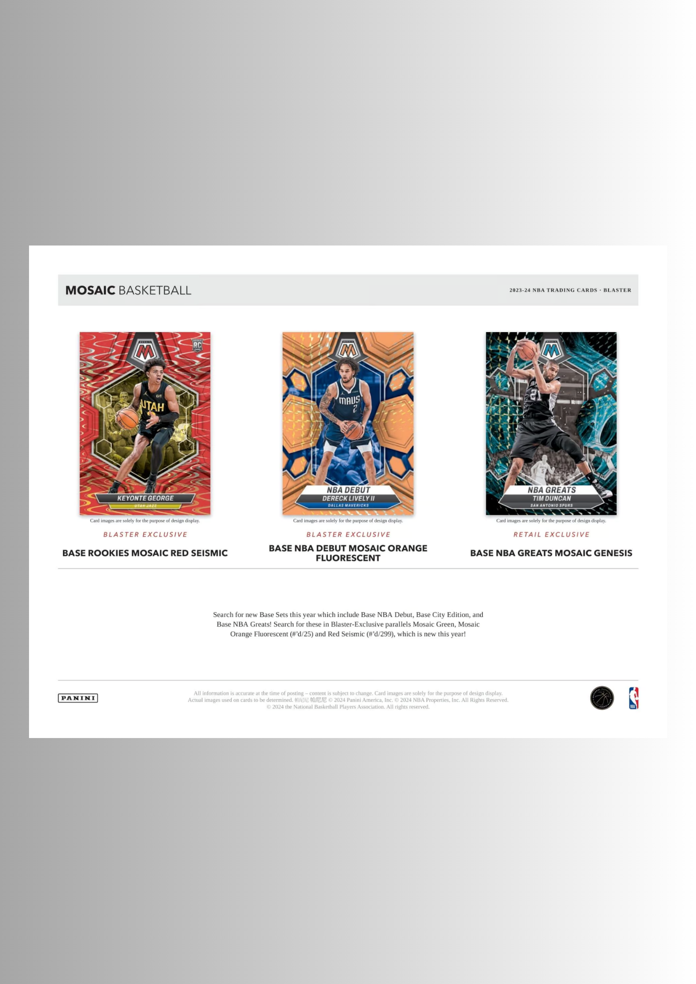 Panini Mosaic Basketball NBA 2023/24 - Blaster Box