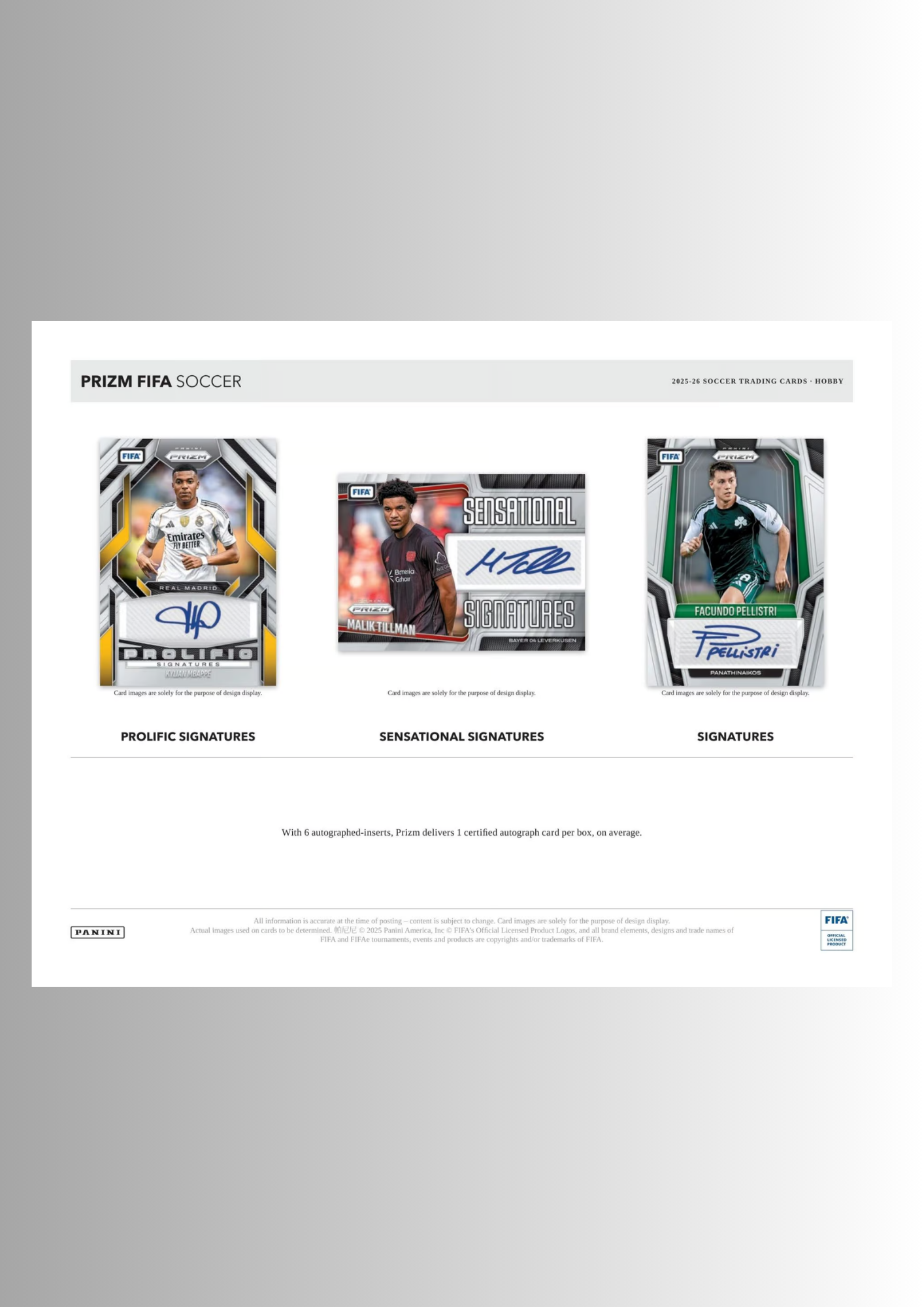 2025/26 Panini Prizm FIFA Fussball - Hobby Box