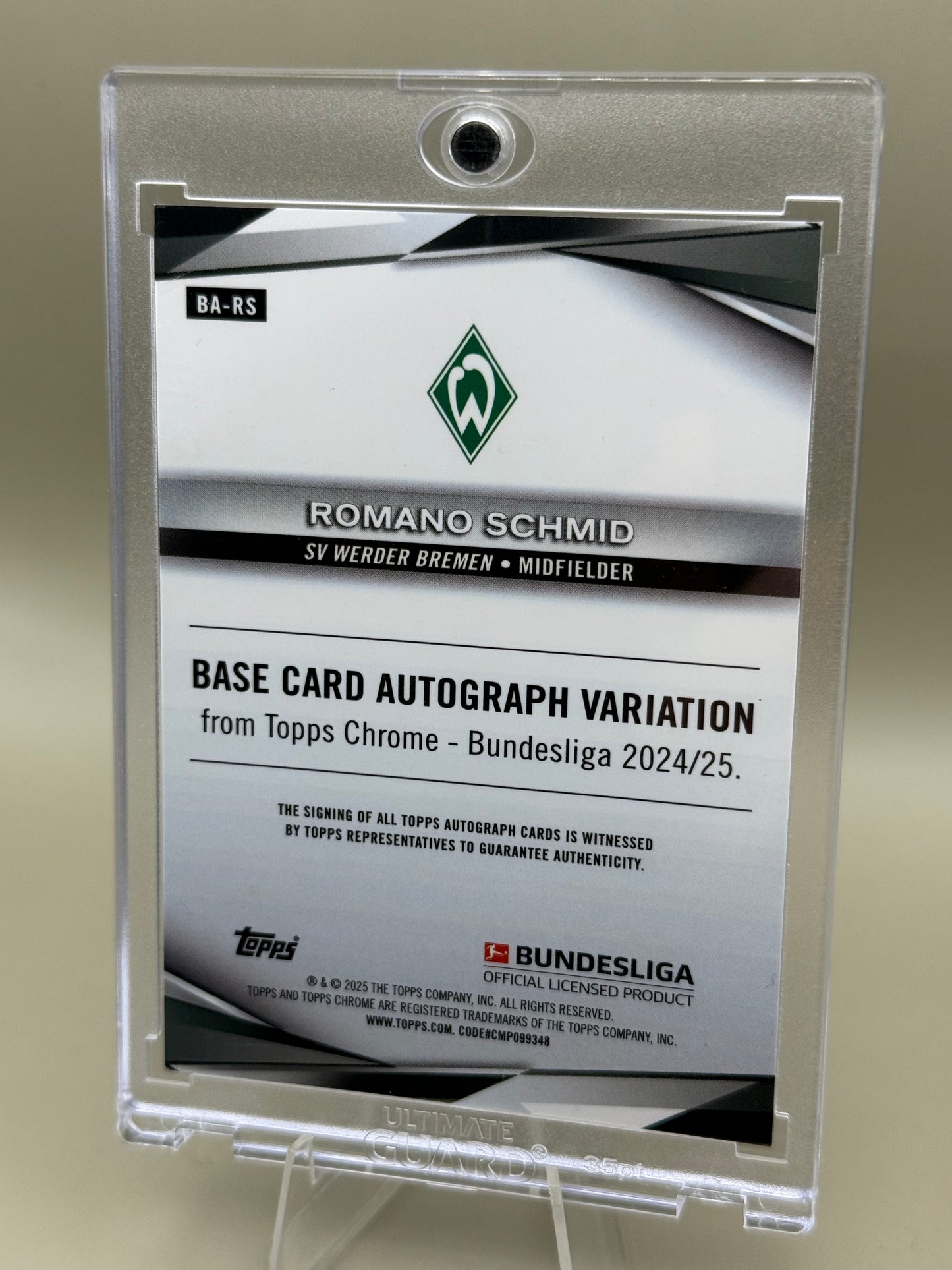 Topps Chrome Bundesliga 2024/25 | Romano Schmid Auto 10/10 | SV Werder Bremen