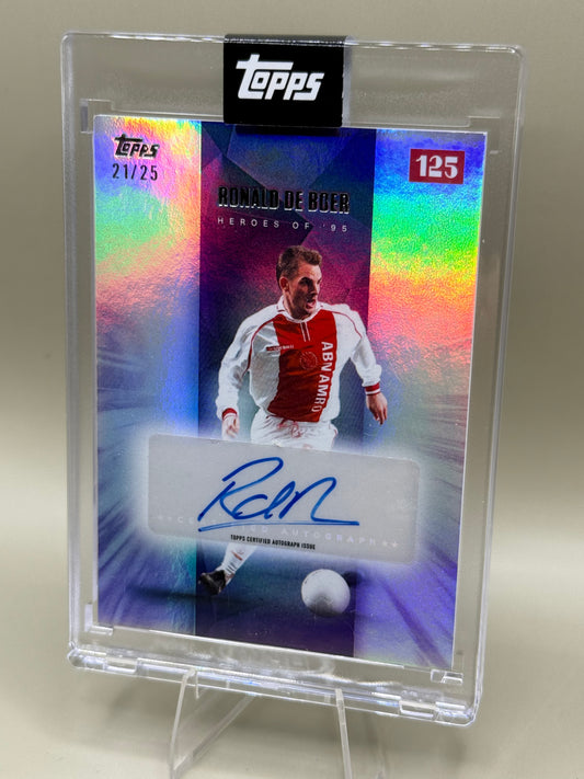 Ronald de Boer | Topps 125th anniversary  Ajax Amsterdam | Heroes of 95 | limitiert 21/25 Autogramm