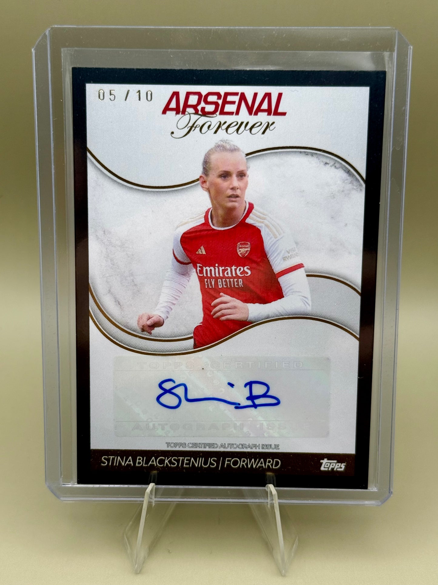Stina Blackstenius | Arsenal | Autogramm | limitiert 05/10 | Topps Arsenal Forever 2023/24