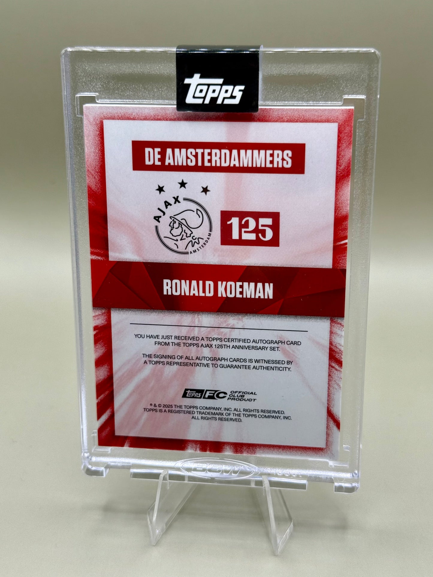 Topps 125th Anniversary Ajax Amsterdam | Ronald Koeman | limitiert 10/10 | Autogramm | De Amsterdammers