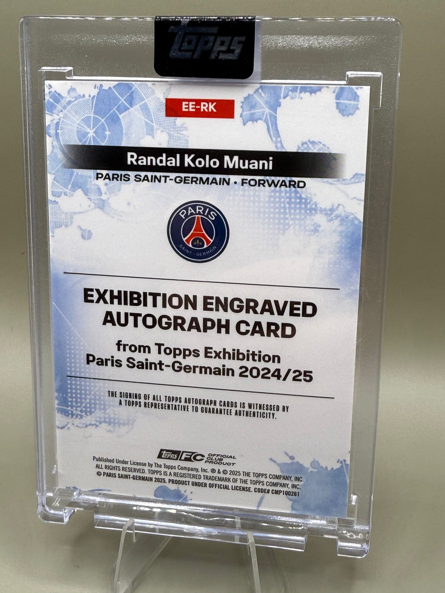 Topps Exhibition Engraved Autograph Card PSG | Kolo Muani | on card Auto | limitiert 05/25