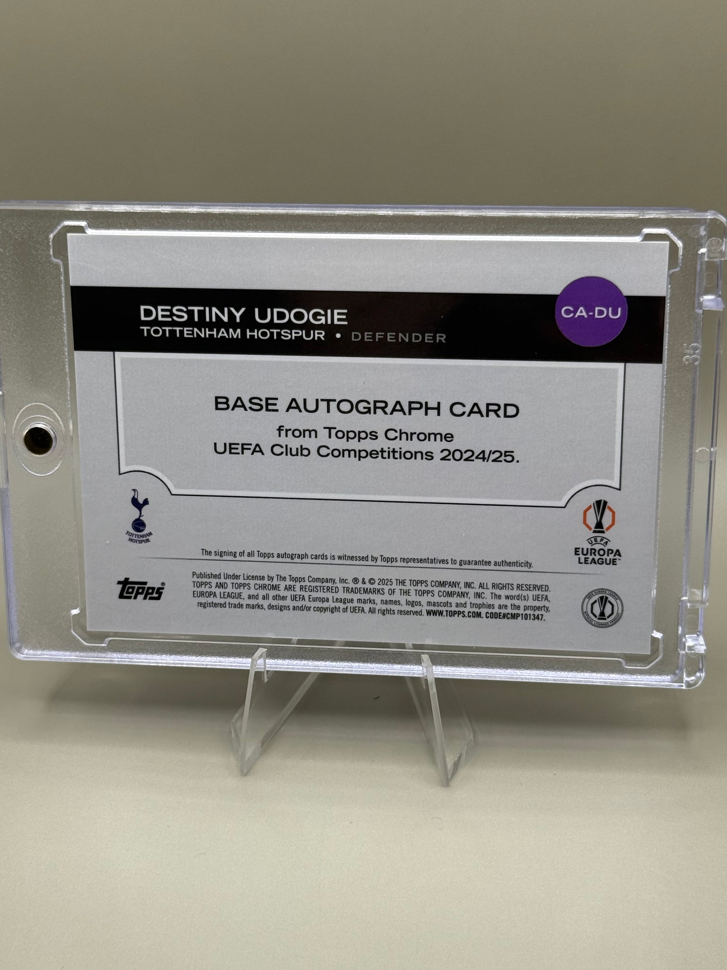 Topps Chrome UCC 2024/25 | Udogie Destiny Tottenham | Auto limitiert 58/75