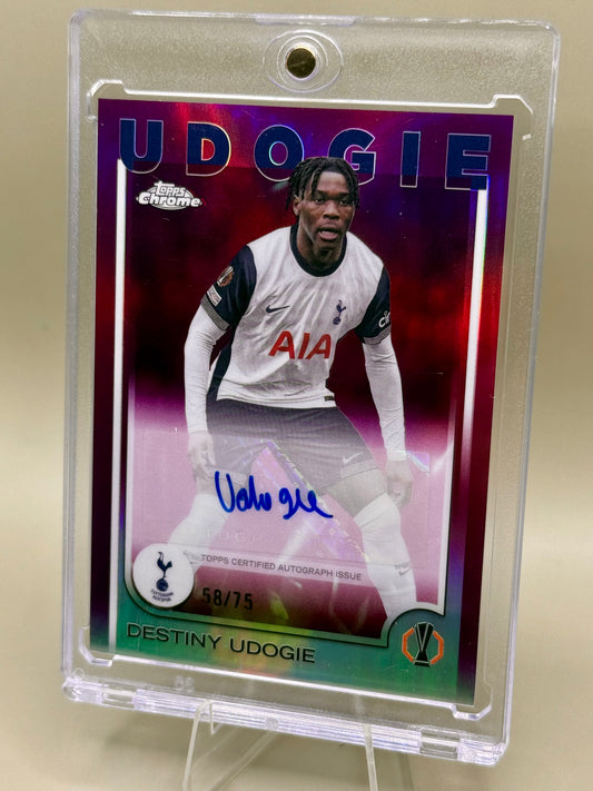 Topps Chrome UCC 2024/25 | Udogie Destiny Tottenham | Auto limitiert 58/75