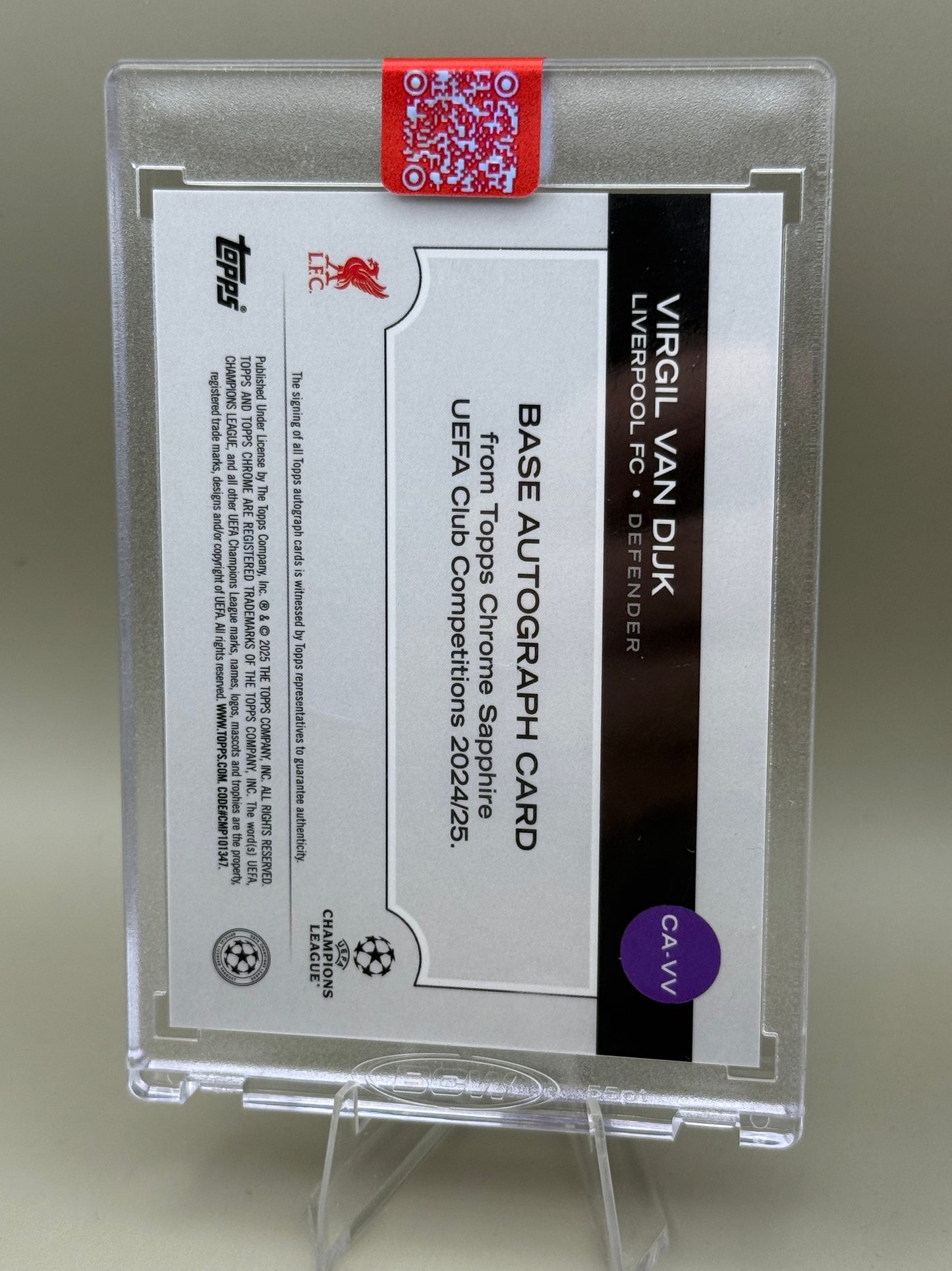 Virgil van Dijk | Liverpool  FC | Topps | Chrome Sapphire | UCC 2024/25 | Auto | limitiert /75