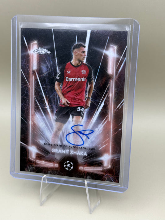 Granit Xhaka Black Lazer Autograph Bayer 04 Leverkusen | Topps Chrome UCC 2024/25